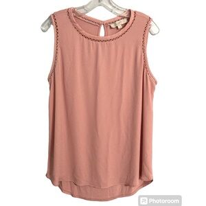 Loft Sleeveless high low top dusty pink Size L